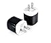 Mobile Zone Info Apple USB Wall Charger, High Quality 1 Amp USB Power Adapter with Easy Grip for Apple iPhone, Samsung, Nokia, LG, HTC, Black - 2 Piece