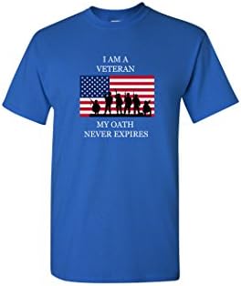 Rogue River TacticalMilitary Veterans Men's T-Shirt USA Flag My Oath Never Expires