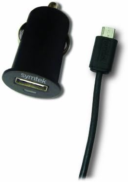 Symtek TP-AND-221 USB Car Charger with Sync Cable for Android Devices, Black