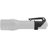 Wapealy Tactical Flashlight Clip with Aluminum and Rubber Ring, Compatible with 1 Inch Diameter Flashlights, MOLLE and Pocket Mount (Black)