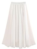 Beauty Girl Women Pure Color Stretched Waist Chiffon Long Skirts Flowy Half Dress