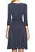 KLKD Women's Solid 3/4 Sleeve Knee Length Wrap Dress Made In USA