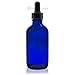 Pack of 6 - 4oz Cobalt Glass Boston Round Bottles Each With Glass Dropper