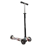 Deluxe 3-Wheel MAXI Scooter - Perfect for 6-10 Year Olds. New 2017 Designs plus Adjustable Handlebars and Light Up Wheels.