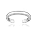 Hoops & Loops 925 Sterling Silver High Polished Tarnish Resistant Hypoallergenic Plain Simple Minimalist Open Toe Ring for Women Men, Silver, Yellow Gold, Rose Gold, Black
