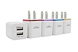 5 x Dual USB Wall Charger Power Adapter for iPhone 5 5S iPhone 6 iPhone 6 Plus - Gold, Blue, Red, Silver, Purple