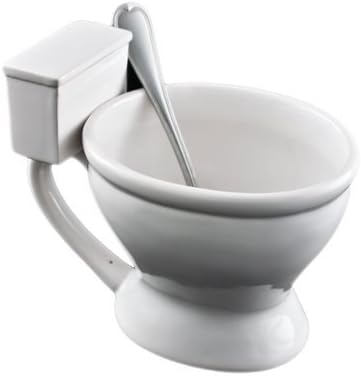 5.5 Inch Multiple Use Toilet Bowl Shaped Ceramic 12 Ounce Mug