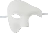 Lilwemen Mens Phantom of The Opera Masquerade Mask Half Face White Plastic view 2