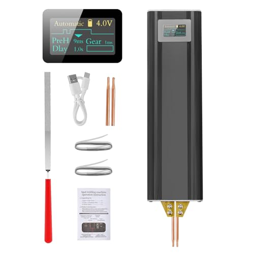 Spot Welder with Battery, Spot Welder, 5000 mAh, OLED Display, Type-C Charging, Automatic and Manual, 80 Adjustable Speeds for DIY Batteries