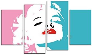 PrettyArt 4 Pieces Modern Canvas Painting Wall Art The Picture For Home Decoration Marilyn Monroe Poster Oil Canvas Art Andy Warhol Art Picture Print On Canvas Giclee Artwork For Wall Decor