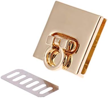 jackyee Square Buckle Twist Lock - Light Gold Metal Twist Lock Bag Case Clasp For Handbags Crossbody Shoulder Bag Purse Accessories DIY Craft