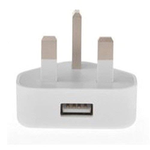 Themax® 1000mAh USB UK Plug Travel Charger Adapter Compatible iPhone Samsung Galaxy HTC LG Sony Huawei Motorola BlackBerry Lenova Xiaomi Google Acer Asus OnePlus Tablets Kindle (White)