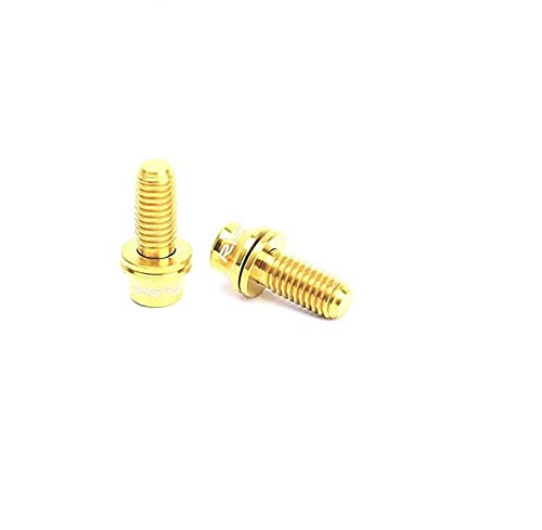 Risk Titanium Alloy Bolts Screws for Bicycle Bike Water Cage M5x12mm (Gold)
