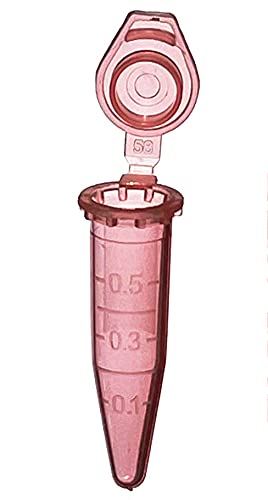 MUHWA 1000PCS Polypropylene Graduated Microcentrifuge Tube with Snap Cap, 0.5ml Capacity Microtubes (Red)