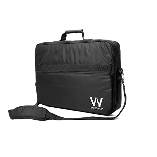 Bolsa Mala Para Transportar 6 Garrafas Vinho em Viagens Com Espuma De Proteção Anti Shock Wine & Companhia (Preto)