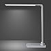 PHIVE Dimmable LED Desk Lamp with Fast Charging USB Port, Touch Control, 8-Level Dimmer, 4 Lighting Modes, Aluminum Body, Eye-Care LED Table Lamp for Bedroom/Reading/Study (Silver)