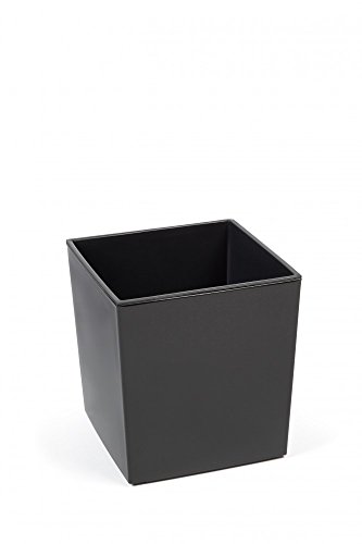 Kreher 2 Stück XXL Design Pflanzkübel aus Kunststoff in Hochglanz Grau mit herausnehmbaren Einsatz. Maße BxTxH in cm: 40 x 40 x 41 cm – Bild 3