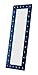 Kings Brand Furniture - Modern Upholstered Tufted Standing Floor Mirror, Blue