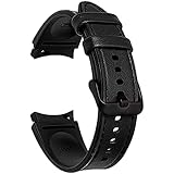 Dado Leather Silicone Replacement Band Compatible with Samsung Galaxy Watch 6 Classic 47/43mm | 5 Pro 45mm | 4 Classic 46/42mm | Watch 6/5/4 44/40mm, Special strap design No Gap (Red)