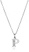 Amazon Essentials Sterling Silver Cubic Zirconia Initial Pendant Necklace, 18