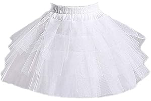 Kids White Mini 3 Layers Wedding Flower Girl Petticoat/Underskirt/Crinoline Slips