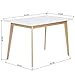 GreenForest Dining Table Mid Century Modern Rectangular Kitchen Leisure Table with Solid Wooden Legs 47.2'' x 27.6''x 30'', White