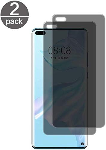 2X Huawei P40 Pro Screen Protector, Anti-Spy Bulletproof Glass for Huawei P40 Pro Tempered Glass Screen Protector 9H Hardness, Anti-Scratching, Shockproof, Anti-Oil - Black