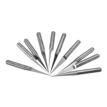 Generic 10Pcs 3.175Mm Shank 0.1Mm V-Shape Carbide Pcb Engraving Bits 10 Degree Cutter