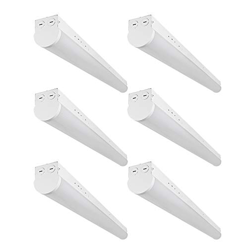 LEONLITE 4ft LED Linear Shop Light, Dimmable & Linkable Low Bay Light, Ultra Bright 5250lm, UL & DLC Listed, Daylight 5000K, 40W 200W Equiv., for Laundry Room, Basement, 5 Years Warranty, Pack of 6