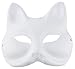 DIY Mask - 12-Pack White Half Face Mask for Halloween Costume Party, Cat Design