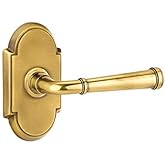 EMTEK #8 Rosette Privacy Set with Matching Finish Merrimack Lever - Available in 10 Finishes - Choice of Left/Right Handing -