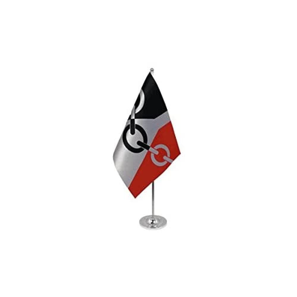 AZ FLAG Black country Prestige Table Flag 6'' x 9'' - Black country Office Decoration 100% Satin 22 x 15 cm - Desk Flag with Steel Pole and Base