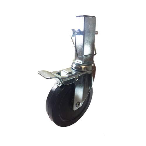 Scaffolding Caster 5" Hard Rubber Locking with 1-5/16" Square Shank 4 EA