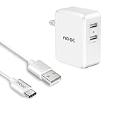 USB Wall Charger, Noot Products 18W with Quick Charge 3.0 and USB C Cable Combo for Galaxy S8, S8 Plus, LG G6, V20, HTC 10, U Ultra, Samsung, Motorola Moto, Nexus USB-C Series and More