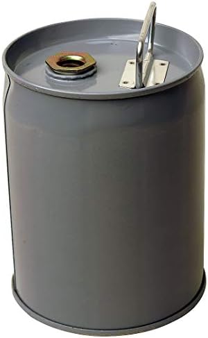 Basco Pail, Tight Head, Round, 1 gal, Steel, Gray - TH1-24RIG-3/4