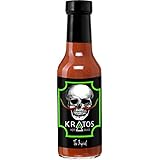 Kratos Hot Sauce | Habanero, Jalapeno, Cayenne Blend | Vegan, All Natural, Gluten-free | Flavor &amp; Heat Balance | Wing Sauce | God of War Sauce | Original, 5 Ounces