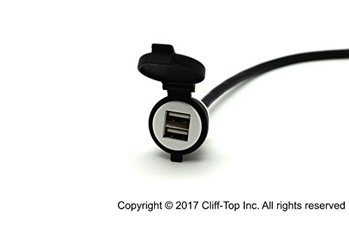 Cliff-Top 4.2 Amp Motorcycle Direct USB Hardwire Charger Cable