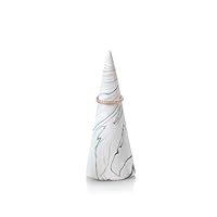 craft monkees Jewelry Ring Holder Cone - Handmade - Classic Marble Effect (White Marble Effect, Medium)