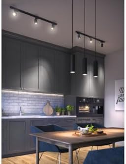 Lighting - Lampada a Sospensione Moderna LED TRESOS II per Interni Scandinavi Minimalisti, Lampadario a Sospensione con Cavo di Lunghezza Regolabile, 3xGU10, Alluminio, IP20, Max. 3x20W, Nero