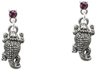 Horn Toad Purple Crystal Post Earrings
