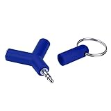 Ikevan Stereo Earphone Headphone Audio Splitter Y Jack Male to 2 Female M/F 3.5mm (Blue)