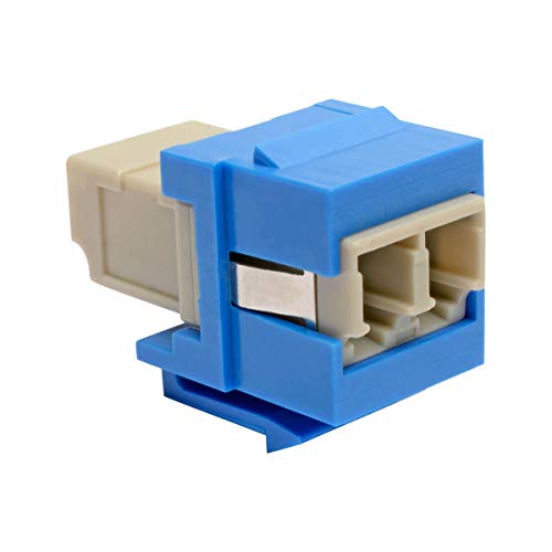 Tripp Lite Duplex Multimode Fiber Coupler, Keystone Jack, LC to LC, Blue (N455-000-BL-KJ)