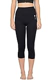 Delfin Women's Heat Maximizing Neoprene Anti Cellulite Fitness Capris, Black, L