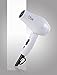 HTG 1000W Tourmaline Dual Voltage Travel Hair Dryer 120/240V With Folding Handle and Light Weight Hair Dryer Real 1000W Mini Hair Dryer Dual Voltage Folding Handle ALCI Plug Travel Blow Dryer (White)