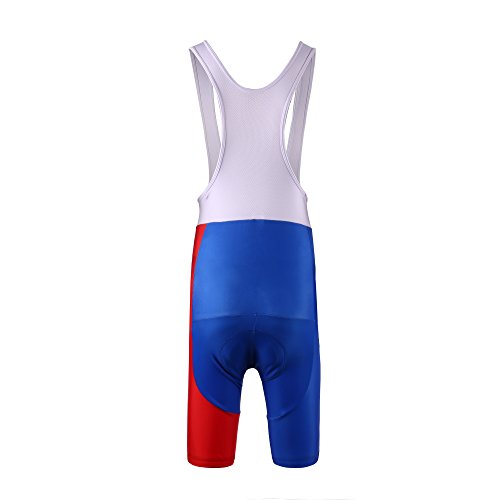 Yianerm Men Cycling Clothes Short Sleeve Bike Clothes (X-Large, White Bib Set Flag) - Thumbnail 6