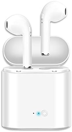 Bluetooth Headphones, GKnight Wireless Earbuds Earphones Stereo Sound Noise Canceling Earphone with 2 Built-in Mic and Charging Case Hands-Free Sports Headsets for Most Smartphones - White
