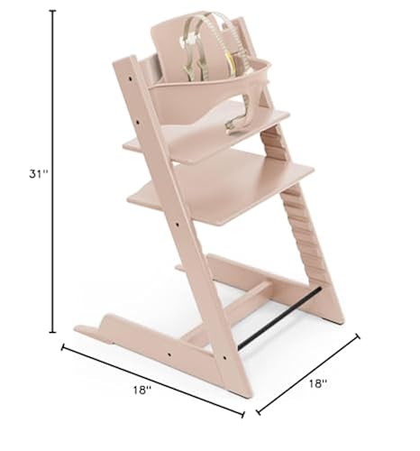 Tripp Trapp High Chair from Stokke, Serene Pink Adjustable