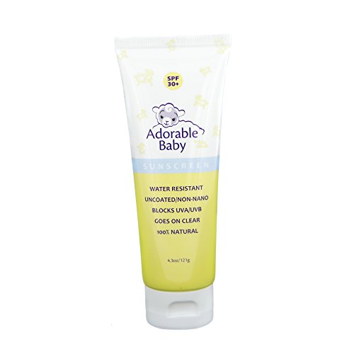 Adorable Baby All Natural Sunscreen SPF 30+ Non-Nano Zinc Oxide UVA/UVB 4.3oz By Loving Naturals