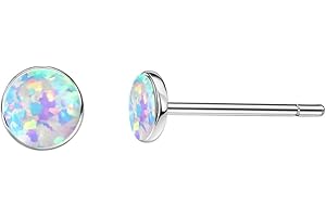 Limerencia G23 Pure Titanium Hypoallergenic Earrings | Minimalist Opal Stud Earrings | F136 Implant Grade | Suitable for Sensitive Ears Delicate Jewelry