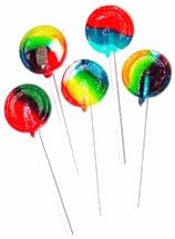 DiabeticFriendly Sugar Free Rainbow Tye Dye Tutti Fruiti Flavored Lollipops (Individually Wrapped/lb) 83 Per Pound!